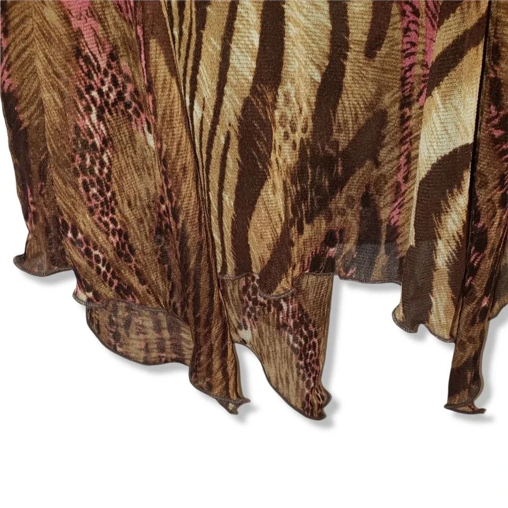 Brown Patterned Maxi Skirt